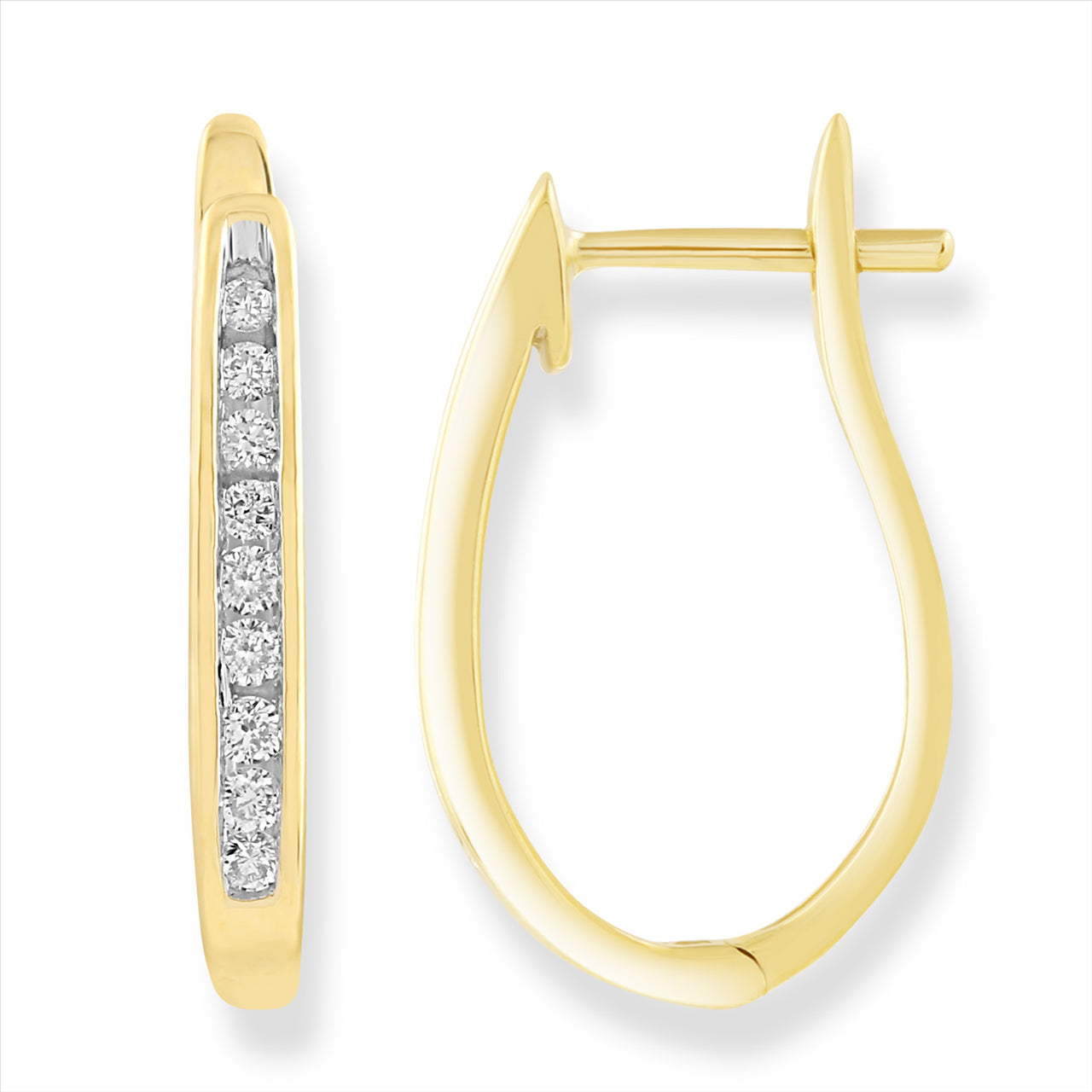 9Ct Yellow Gold Diamond Huggies