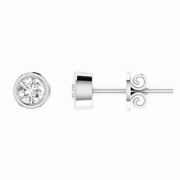 9Ct White Gold Solitaire Studs Tdw 0.30Ct