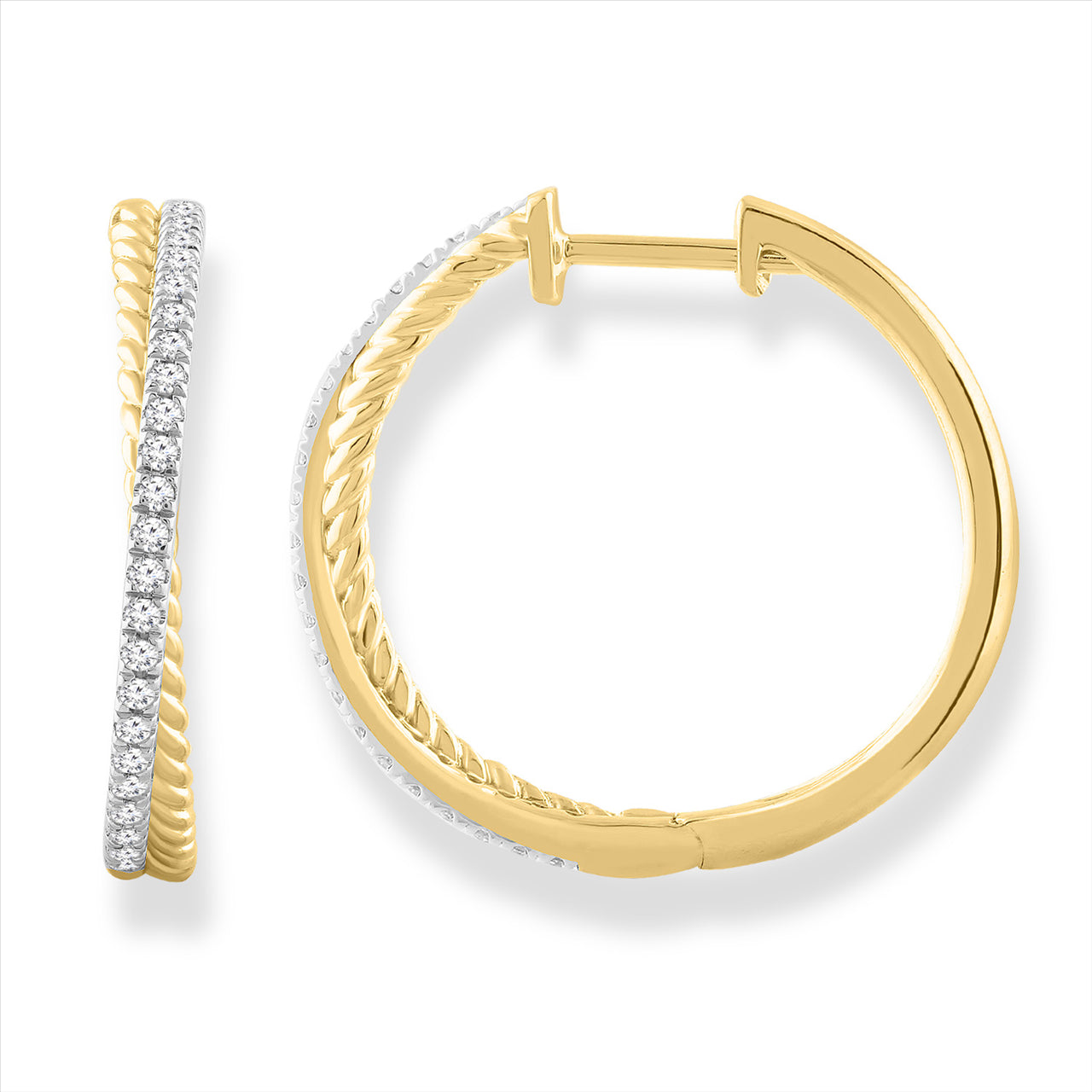 9Ct Yellow Gold Diamond Huggies