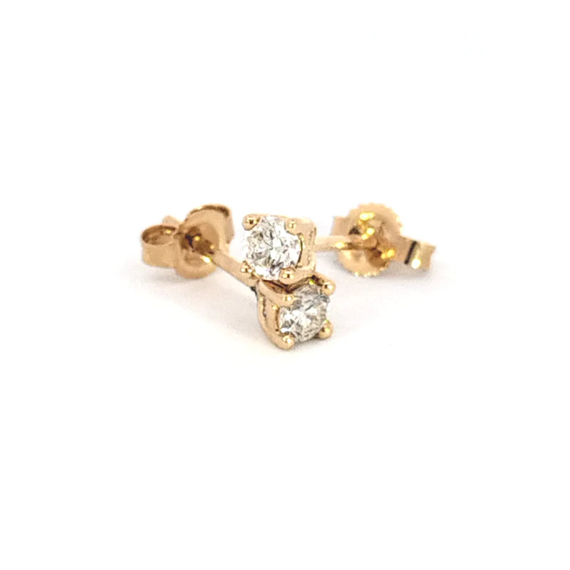 18Ct Yellow Gold Claw Diamond Studs 0.30 J/Si