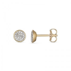 9Ct Yellow Gold Diamond Stud Earrings