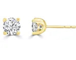 18Ct Yellow Gold 1.00Ct F Vs2 Round Lgd Diamond Studs