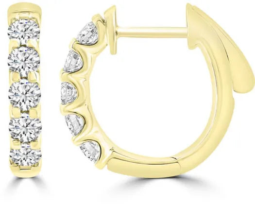 18Ct Yellow Gold 1.00Ct G Vs2 Lgd Hoop Diamond Earrings