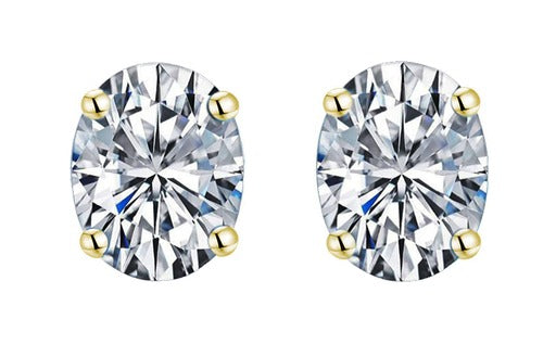 9Ct Yellow Gold Cubic Zirconia Earrings (April )