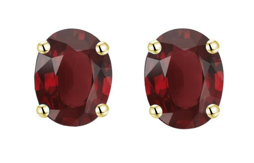 9Ct Yellow Gold Created Ruby Earrings (July )