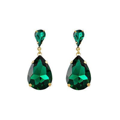 Zahar Gold Plated Jemima Green Studs