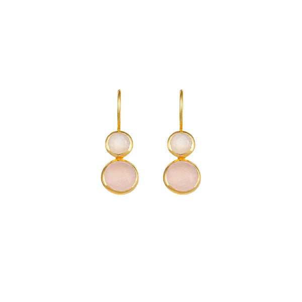 Bianc Posy Rose Quartz & Moonstone Hooks
