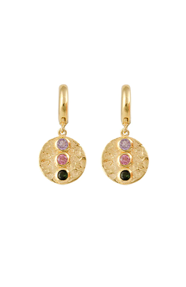 Sterling Silver Gold Plated Positano Huggie Earrings