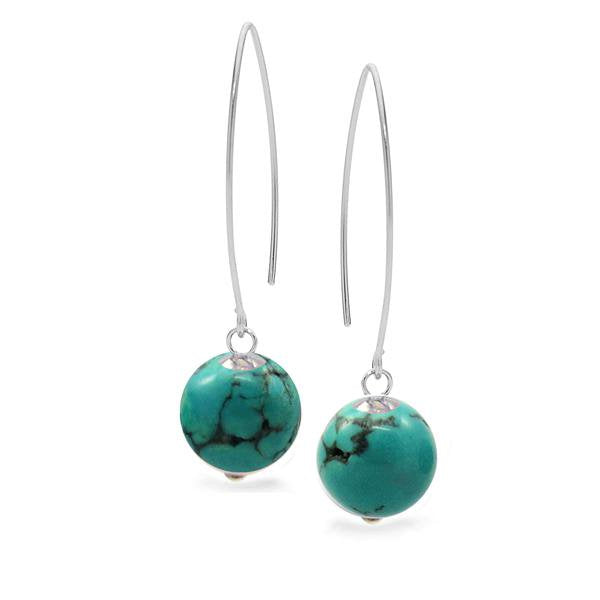 Sterling Silver Turquoise Drop Hook Earrings