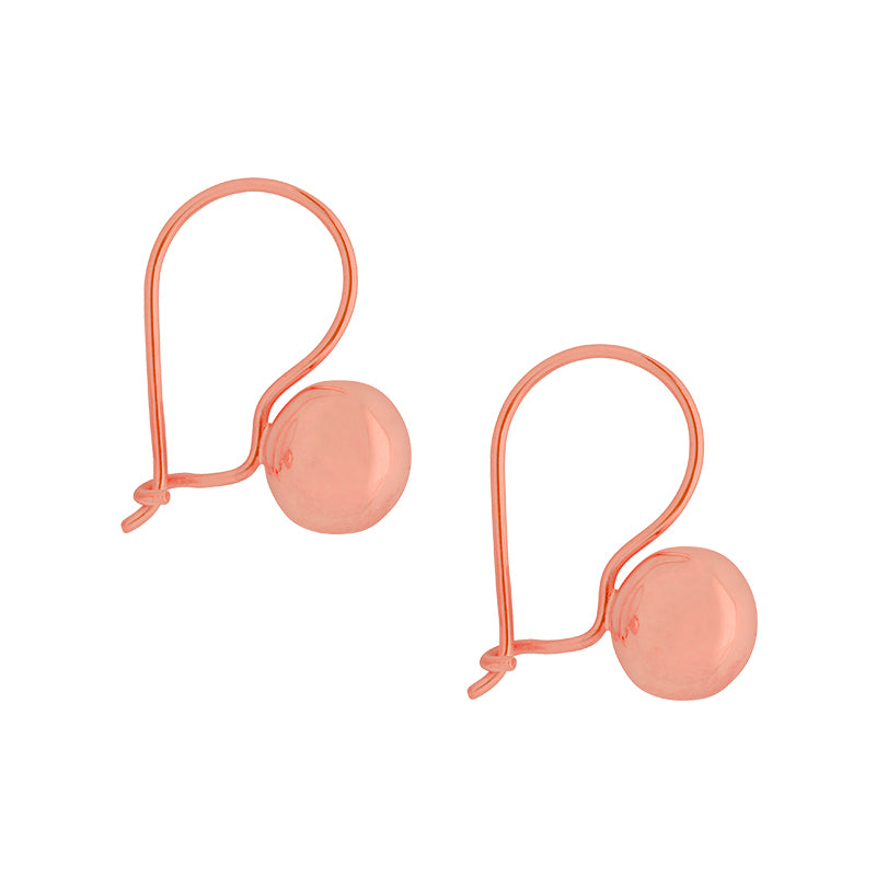 9 Carat Rose Gold Euro Ball Earrings