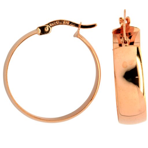 9 Carat Rose Gold Silver Filled Wide Hoop Earrings