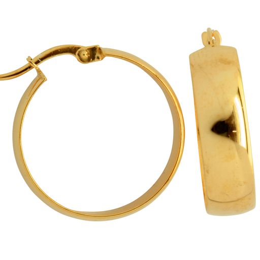 9Carat Yellow Gold Silver Filled Wide Hoop Earrings