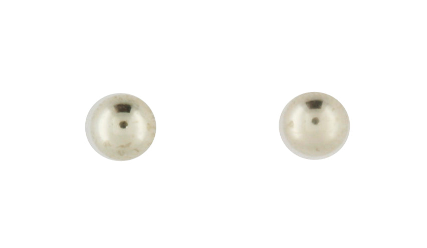 9Carat White Gold Round 4Mm Ball Studs