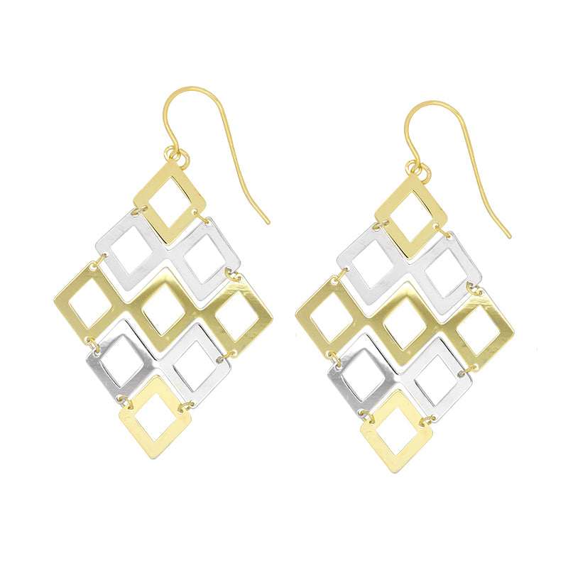 9Ct Gold & Silver Kite Hook Earrings