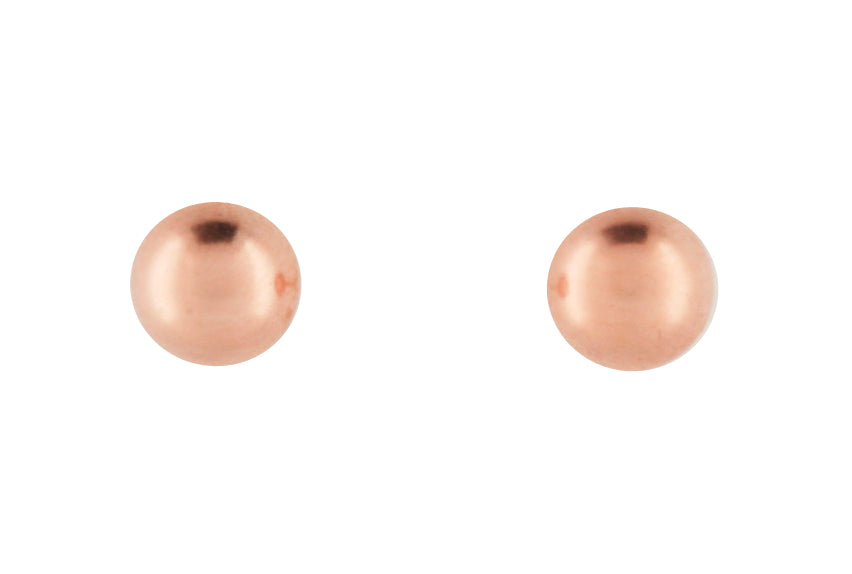 9 Carat Rose Gold 5Mm Ball Studs