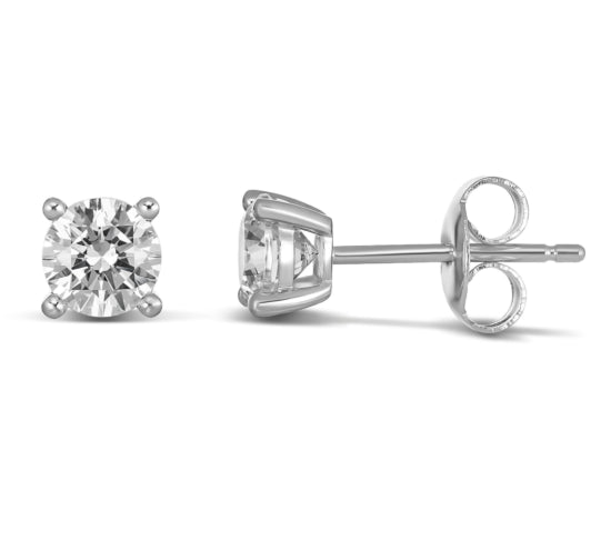 Evergem 9Ct Wg Claw Set Studs Eguivalent 2.0Ct