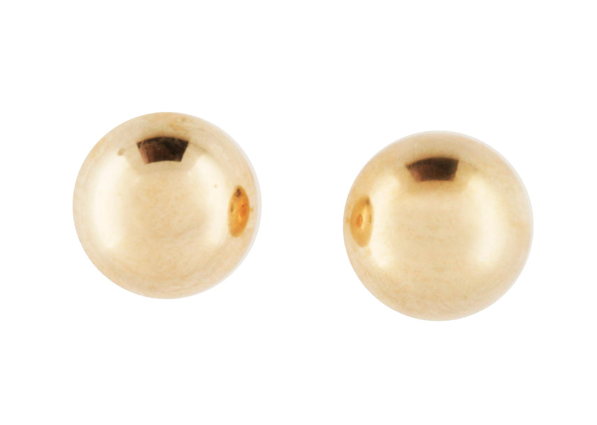 9Carat Yellow Gold Round 8Mm Ball Studs