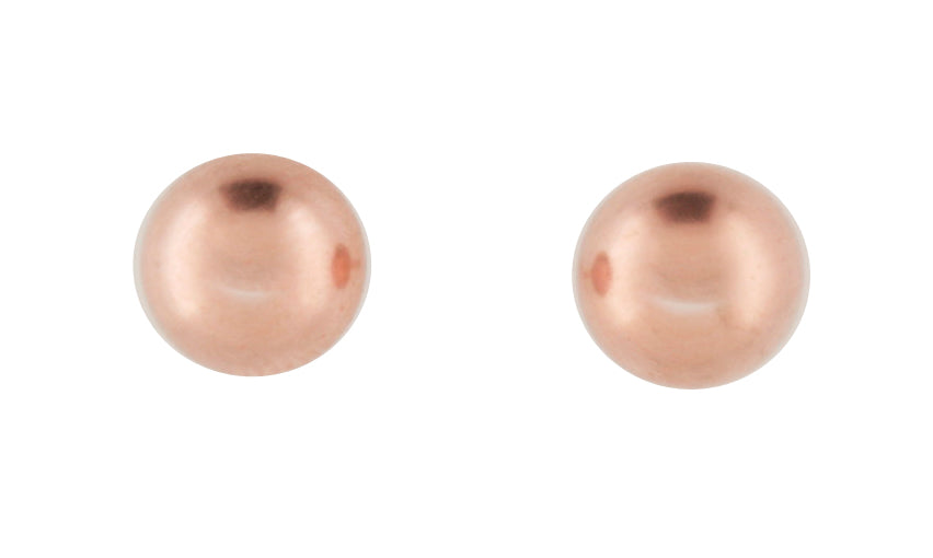 9Ct Rose Gold 6Mm Ball Studs