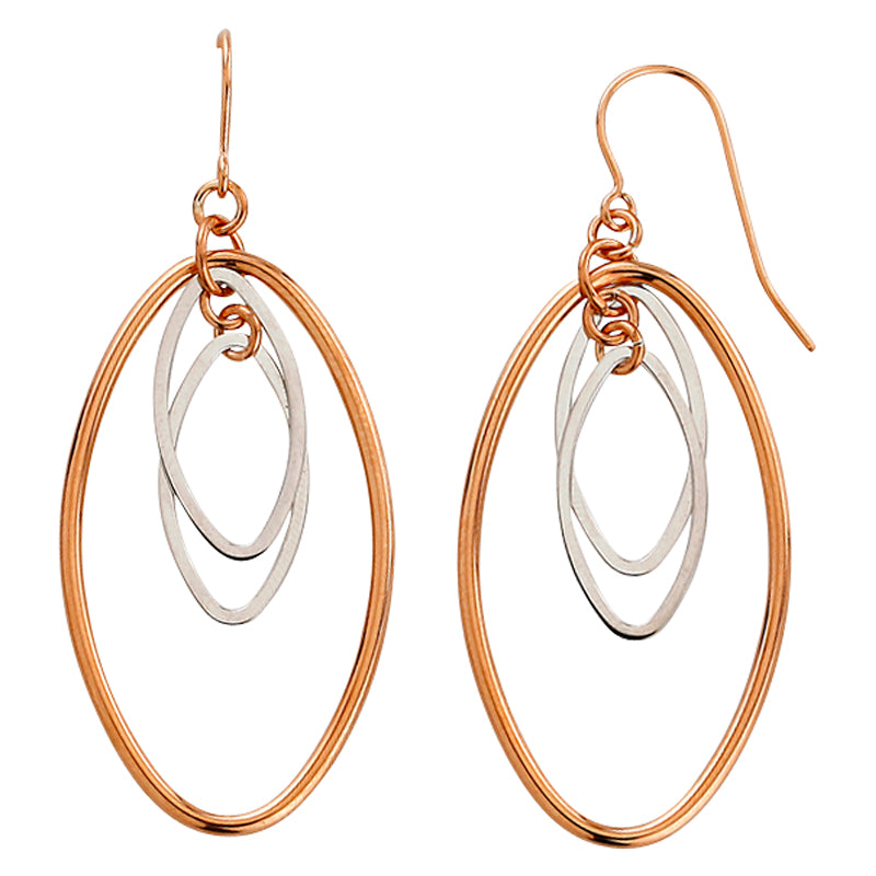 9Ct Rose Gold Silver Bonded Hook Earrings