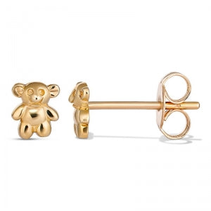 9Ct Yellow Gold Bear Stud Earrings