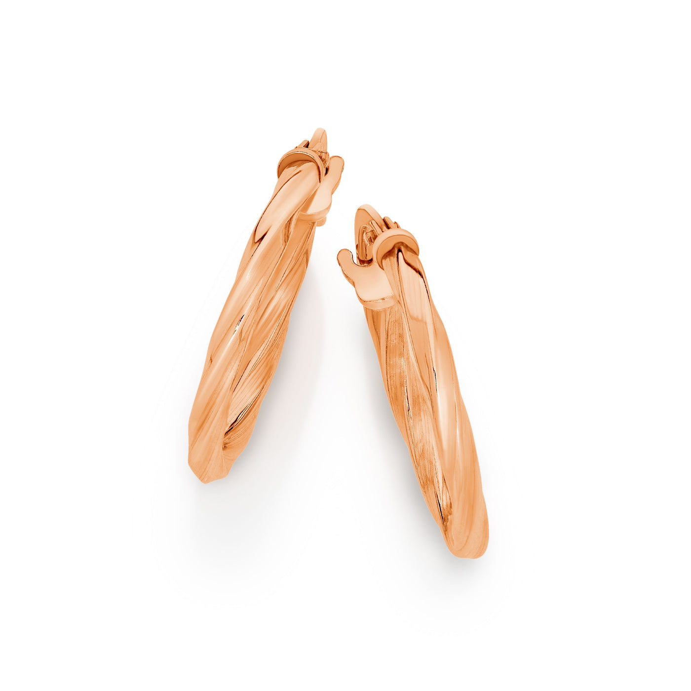 9Ct Rose Gold & Silver Bonded Hoops Earrings Xmas23 2405