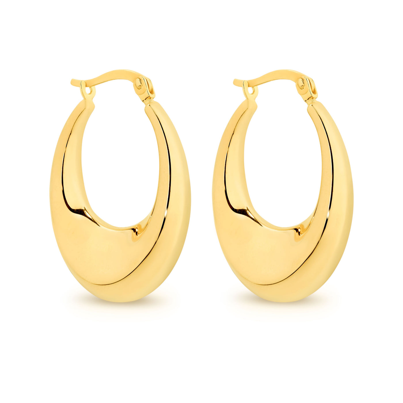 9Ct Yellow Gold Silver Bonded Hoop Earrings Xmas23 2401