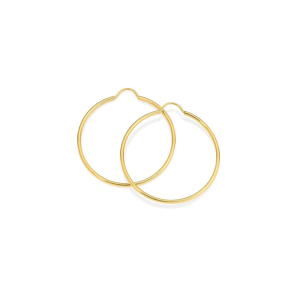 9Ct 30Mm Plain Hoop Earrings Xmas23 0801