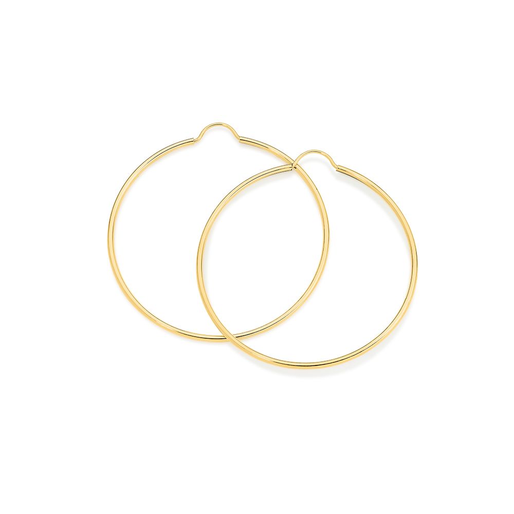 9Ct 40Mm Plain Hoop Earrings Xmas23 0802