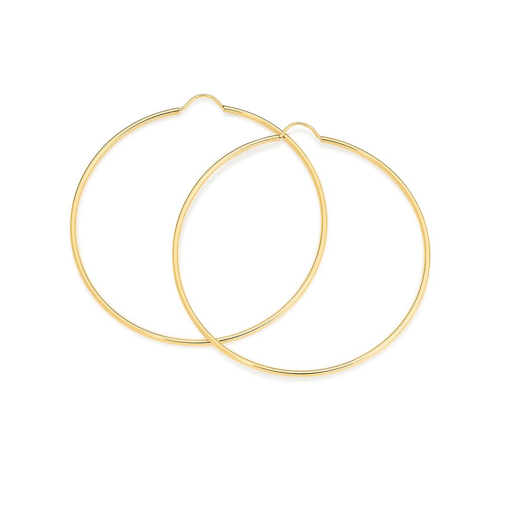 9Ct 50Mm Plain Hoop Earrings Xmas23 0803