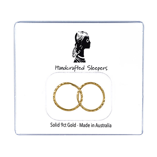 9CT SOLID 12MM I.D. TWIST SLEEPERS