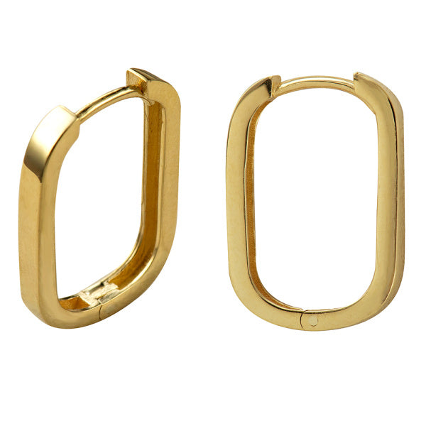 9CT RECTANGULAR HUGGIE EARRINGS