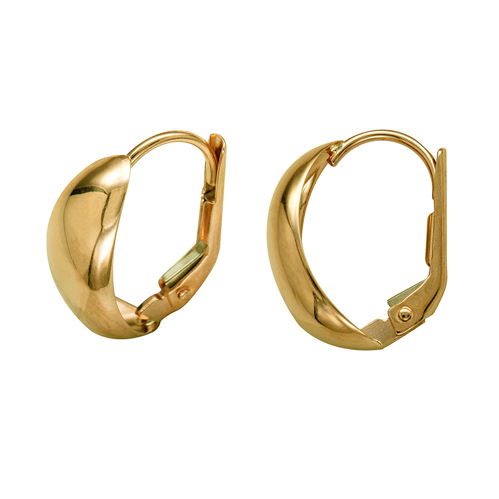 9CT DOME CONTINENTAL CLIP EARRINGS
