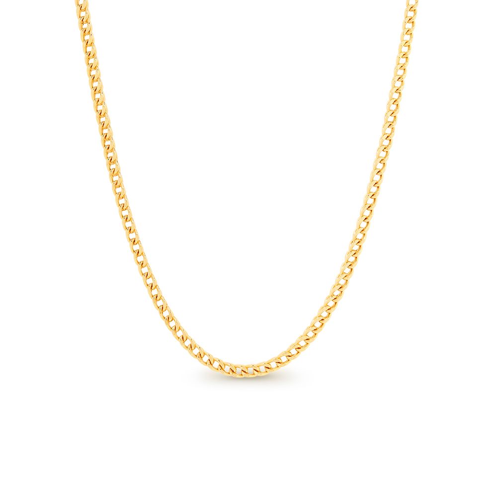 9K Yellow Gold Square Spiga Chain 55Cm Xmas23 0806