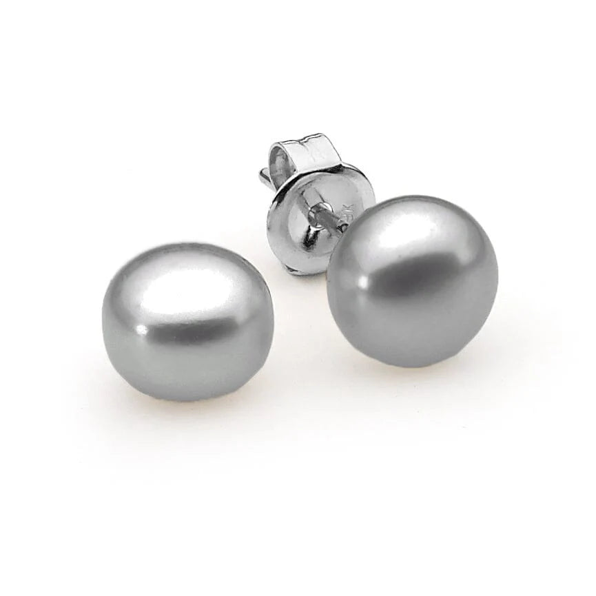 S/S Dyed Silver Grey Button Fwp 10Mm Studs