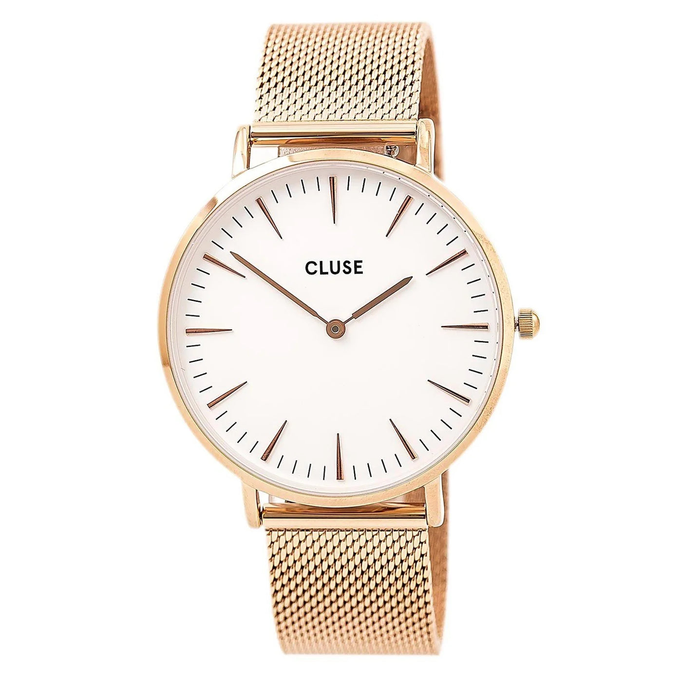 Cluse La Boheme Mesh Rose Gold /Whte Dial Analoque Quartz Watch