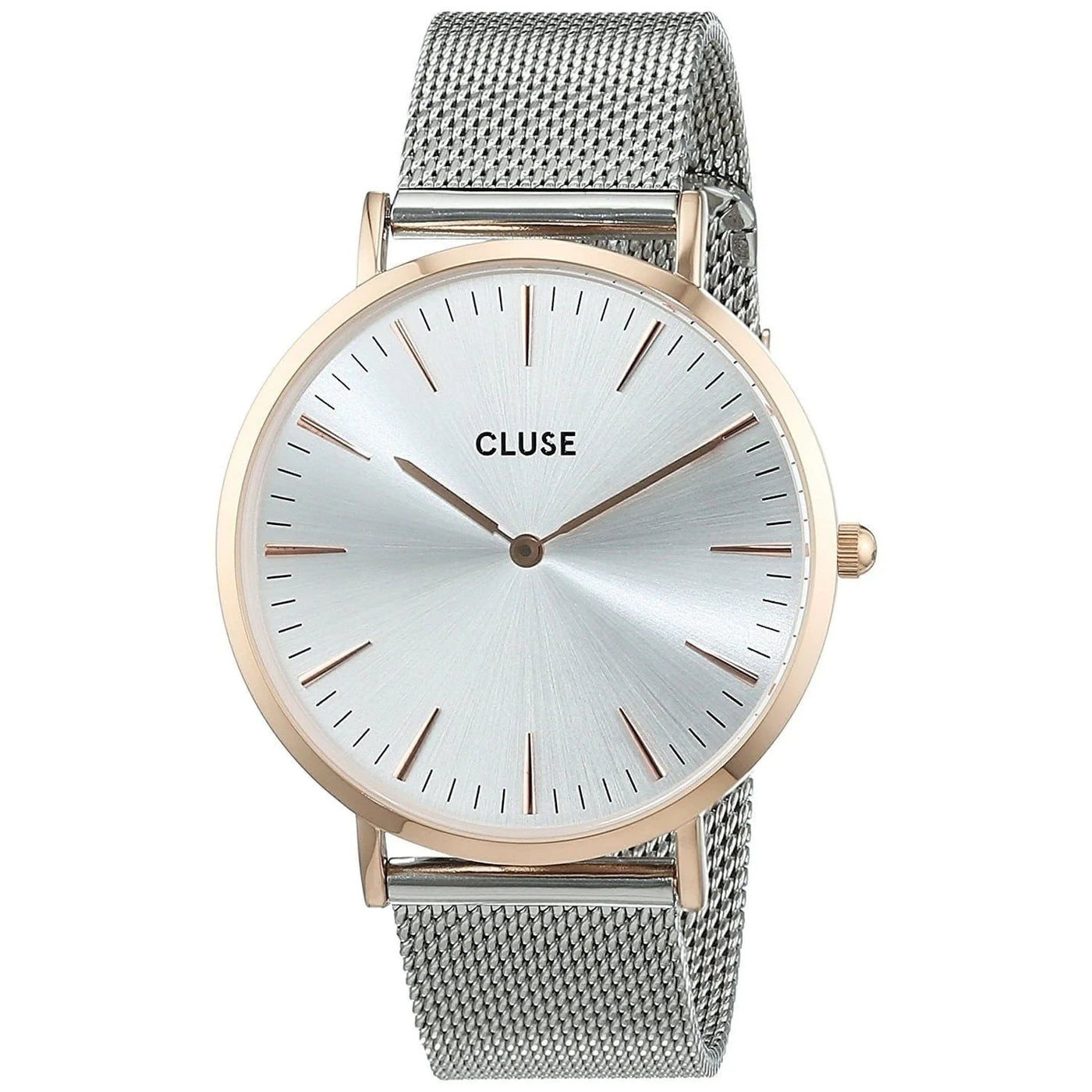 Cluse La Boheme Mesh Rose Gold/Silver Dial Analoque Quartz Watch