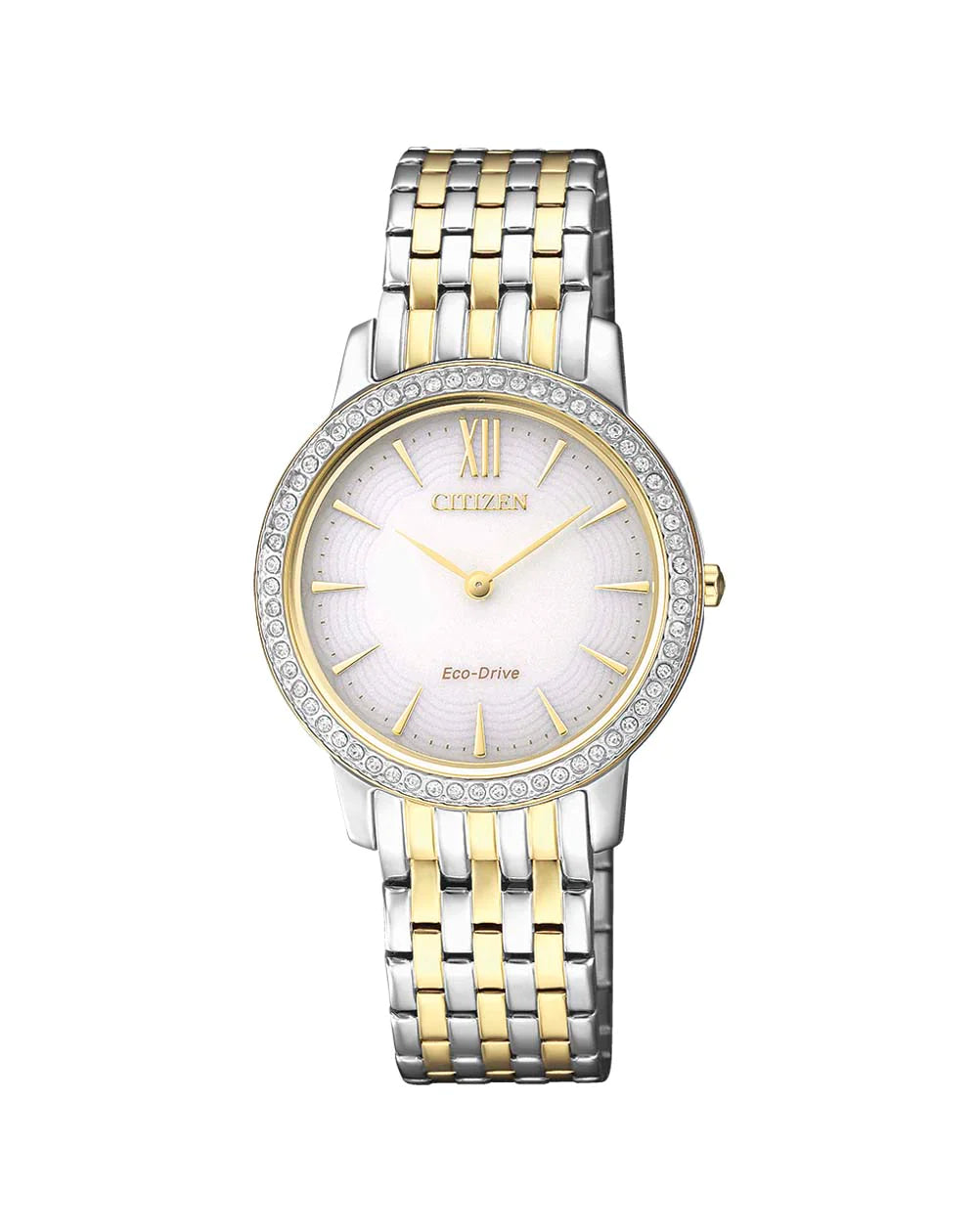 Citizen Ladies Eco-Drive Tow Tone Stainless Steel Wr50 Watch