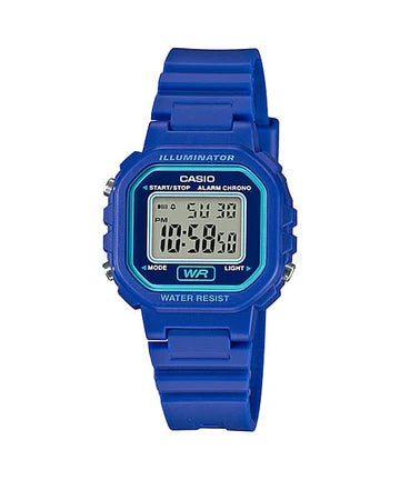 Ladies Std Digital S/Watch Alarm Led Wr Blue Resin Band