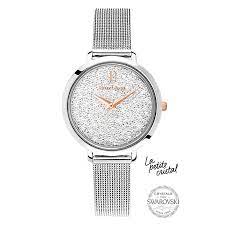 Pierre Lannier La Petite Crystal Silver White Swarovski Dial/Silver Mesh