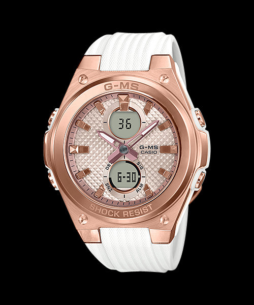 G-Ms Duo Rose Gold White Band Watch