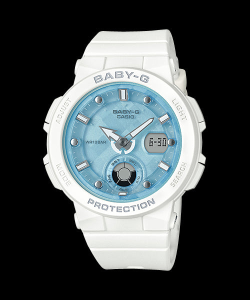 Baby G Blue Face White Band 100M Duo Watch