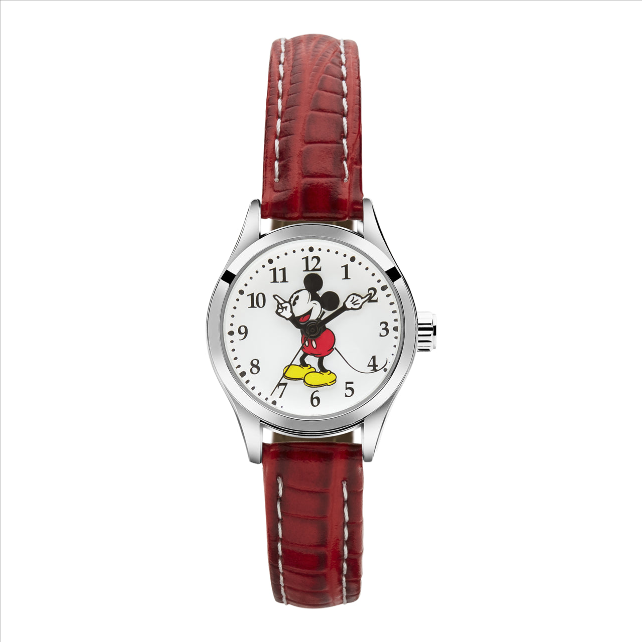 Mickey Quartz Watcxh With Red Croco Strap