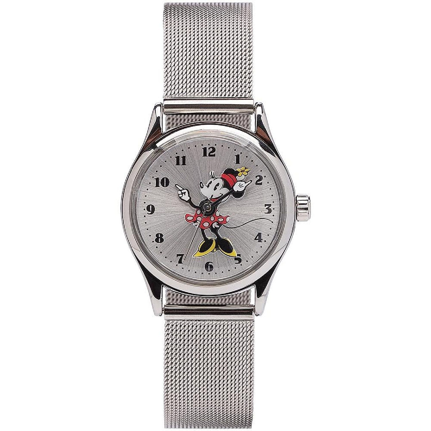 Disney 25Mm Petite Minnie Milanese Silver Mesh Strap Analoque Quartz Watch