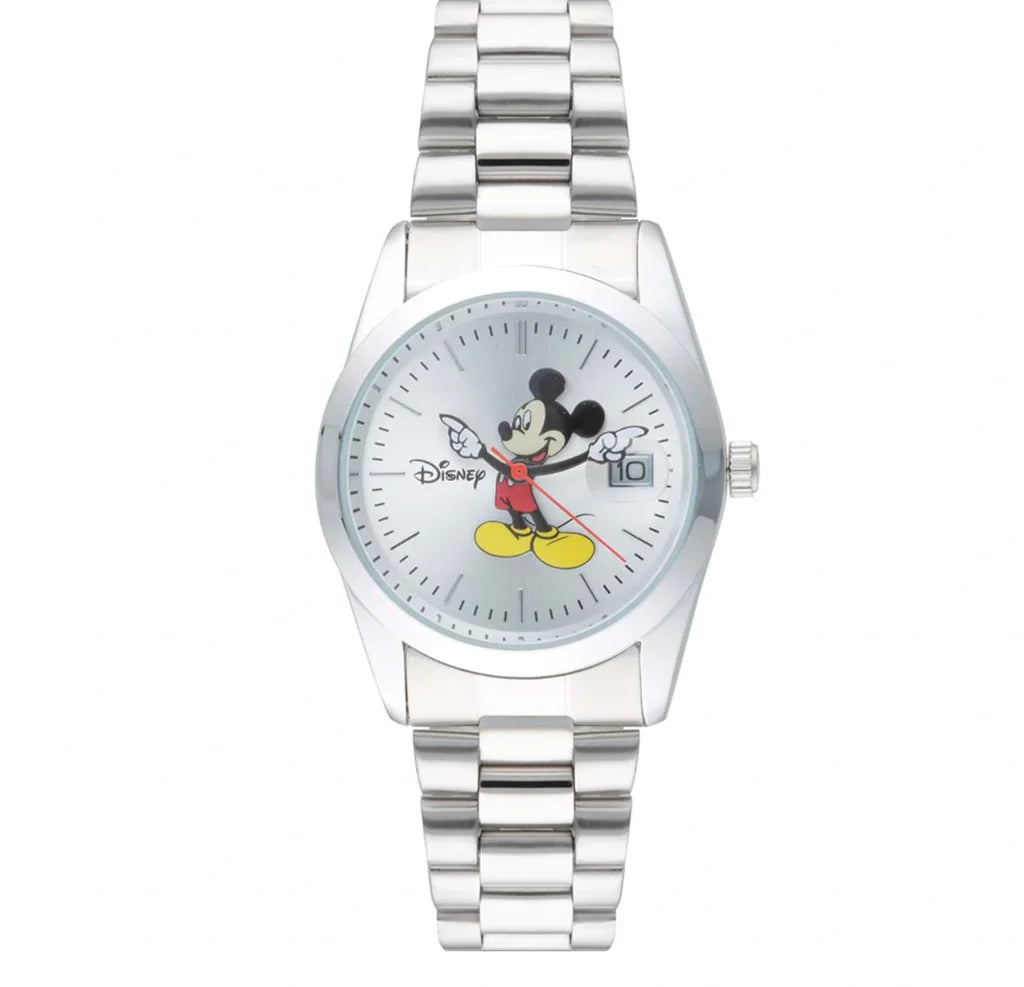 Disney Mickey Collectors 35Mm Silver/Silver Analoque Quartz Watch