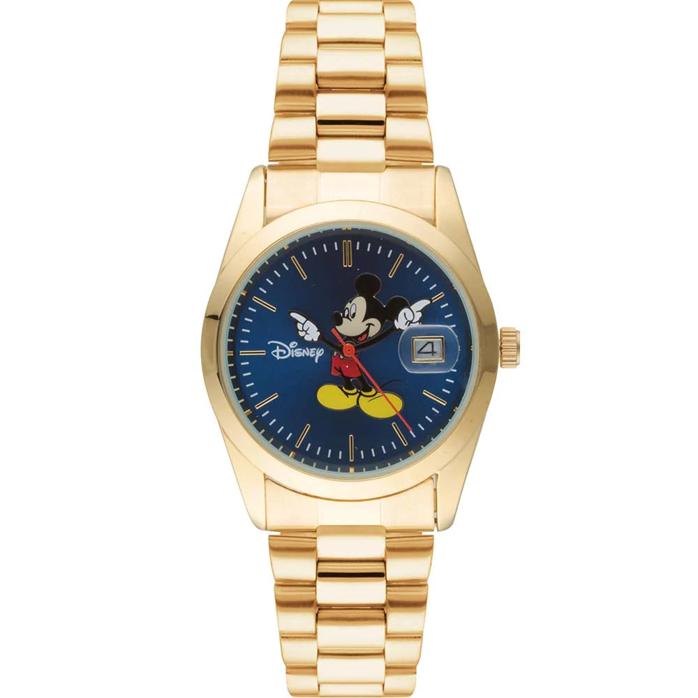 Disney Mickey Collectors Gold And Blue Analoque Quartz Watch