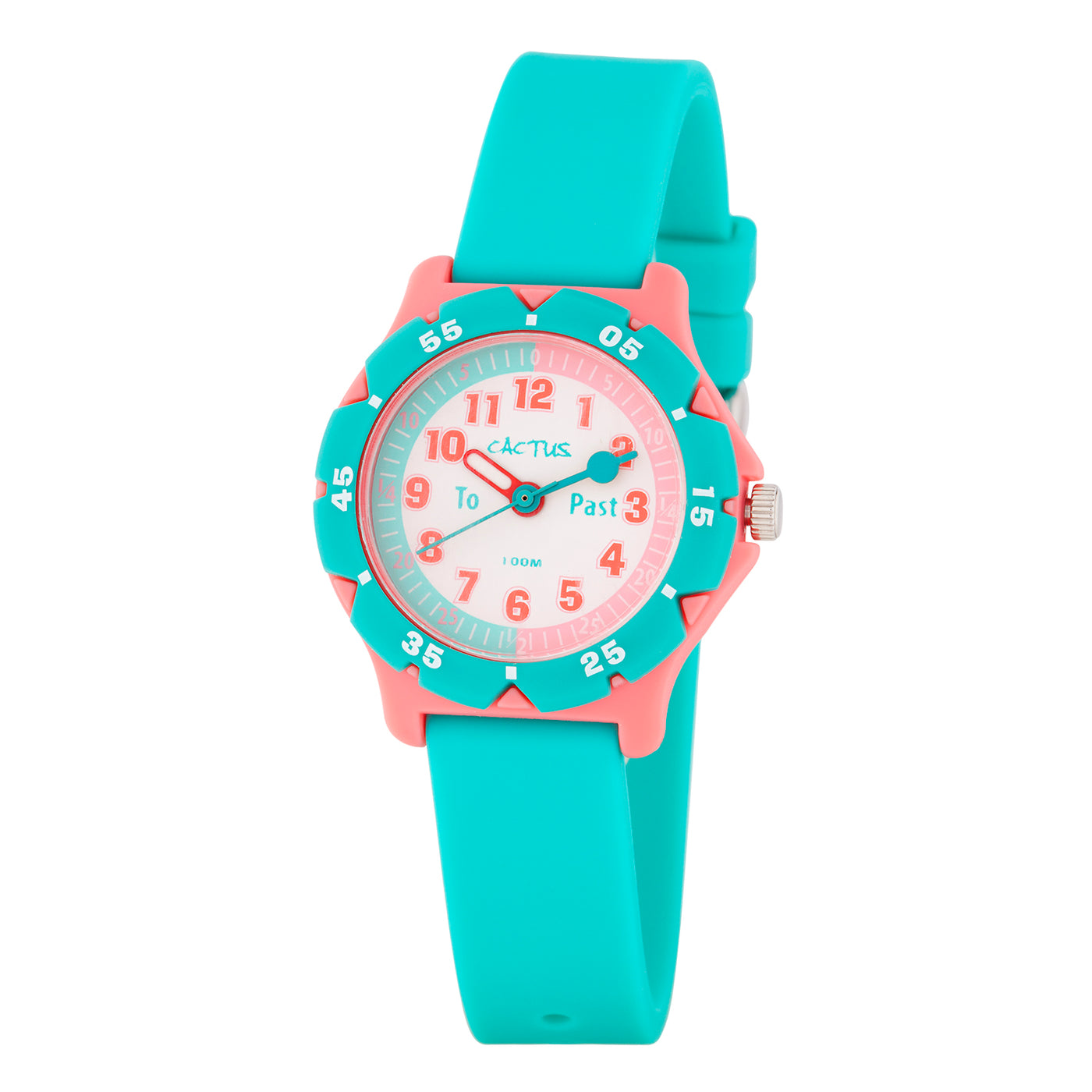 Cactus 100M Aqua/Orange Silicone Band