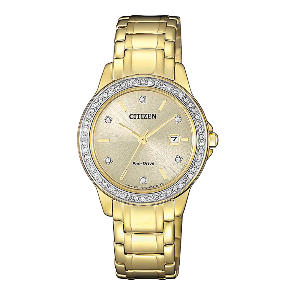 Citizen Gp Ladies Eco Drive Wr50m Crystal Bezel Dress Watch