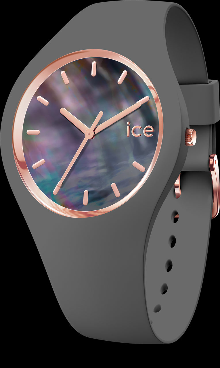 Ice Pearl Face Gey Silicone Quartz Watch