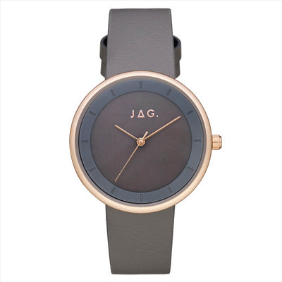 Jag Ally Rose Gold Grey Strap Quartz Ladies Dress Watch