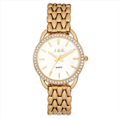 Jag Kimberley Ladies Crystal Gold  Quartz Dress Watch